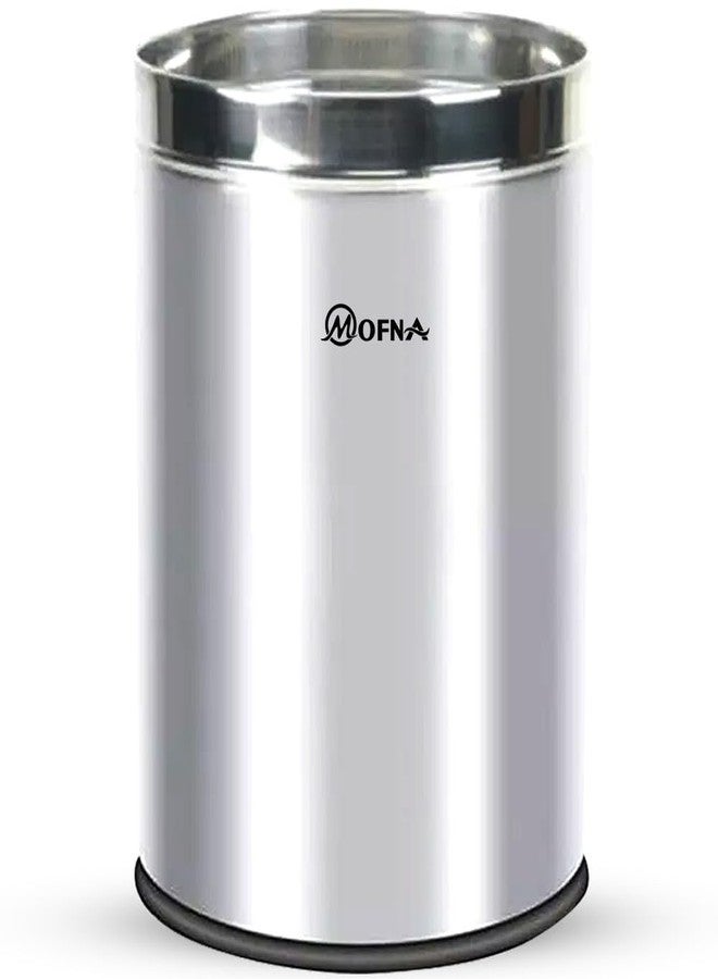 mofna Stainless Steel Open Type Solid Dustbin Without Lid - Recycle Bin, Trash Can, Paper Bin - Modern and Durable Waste Management Solution (Silver, 7x10 Inch, 5 Liter) - Image 1